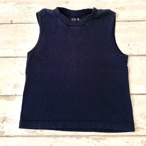 Boys 4T Navy Blue Muscle Tee Tank Top 100% Cotton Fruit of the Loom Kids Size 4